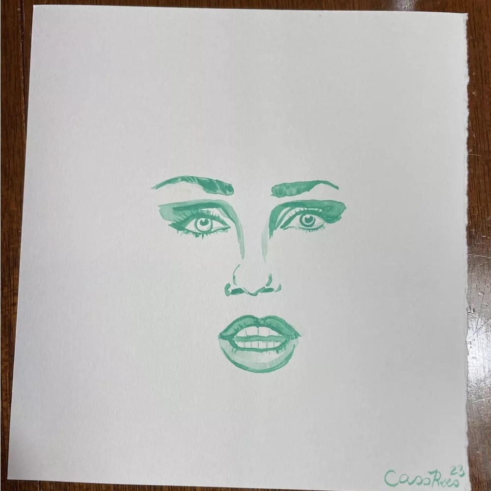Miley Cyrus minimalist art watercolor wall decor one of a kind new - Picture 3 of 4